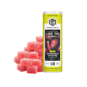 Modern Herb Co || Live Resin Delta 9 THC Gummies | Strawberry Rhubarb