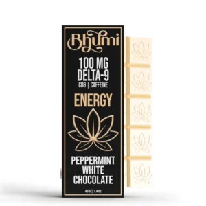 Bhumi 75mg Chocolate Bar - Peppermint White Chocolate Bar (75mg D9 + 150mg CBG + 350mg Caffeine)