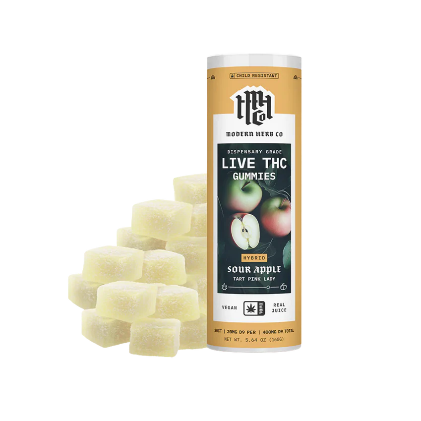 Modern Herb Co || Live Resin Delta 9 THC Gummies | Sour Apple (Hybrid)